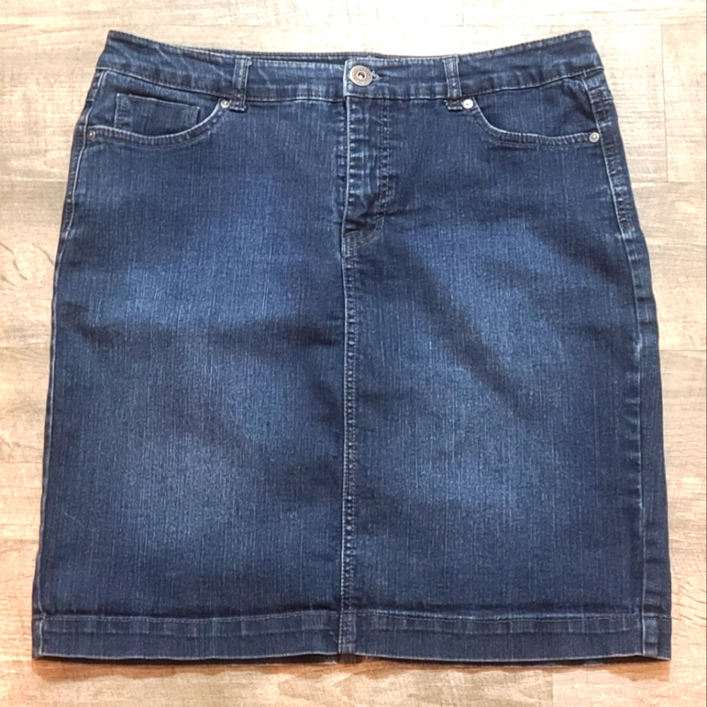 Long Denim Mini Skirt